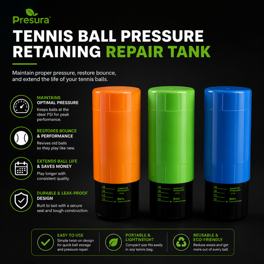 Presura Pressure Vault tennis ball pressure retaining repair tank product benefits