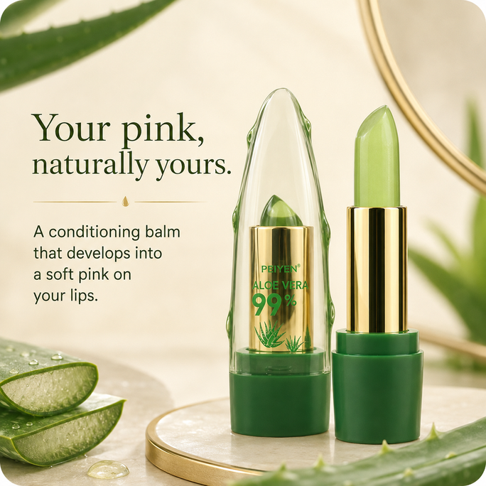 AuraTint colour-changing aloe lip balm hero