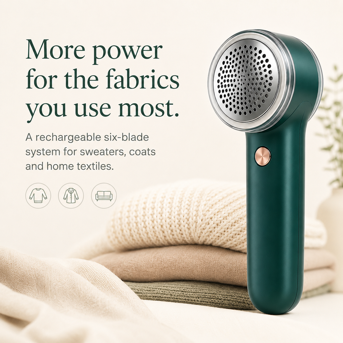 FabricFresh Pro rechargeable lint shaver hero