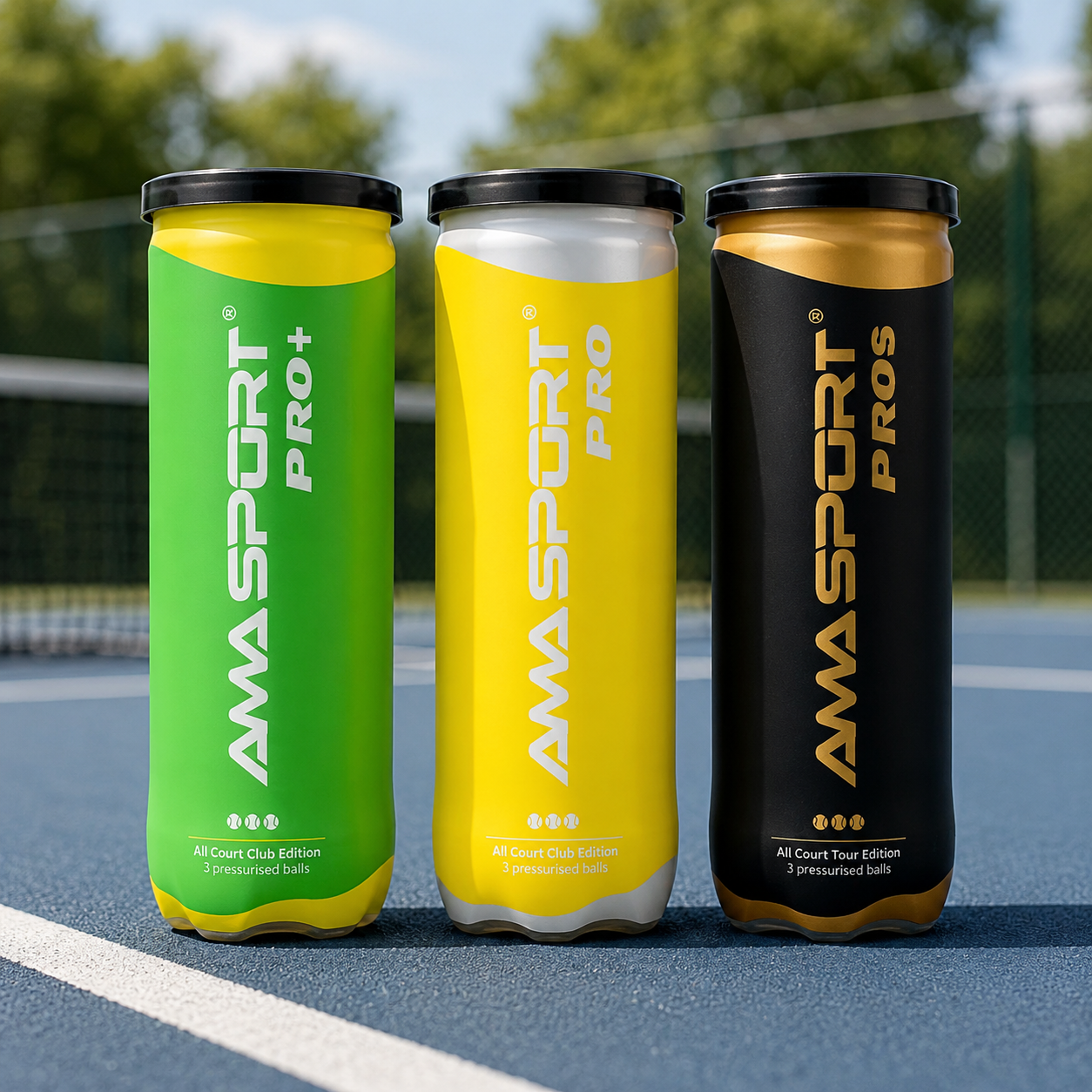 Presura Solo Rebound Trainer practice ball canisters in green yellow and black